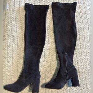Black thigh high boots